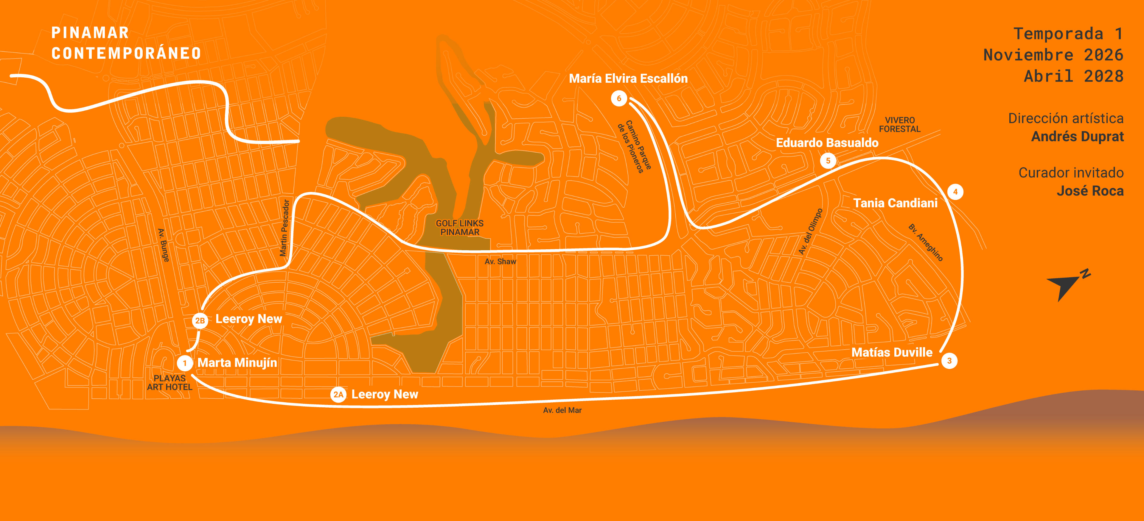Mapa del circuito Pinamar Contemporáneo